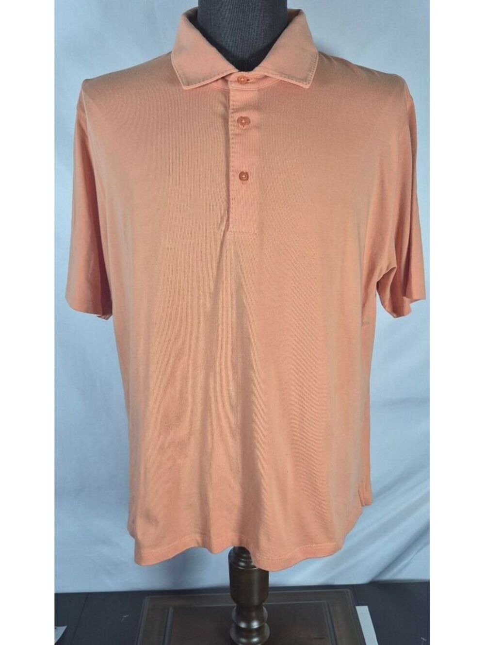 Patrick Assaraf Mens 3XL Polo Shirt Salmon Peach Made in Peru Luxury Golf